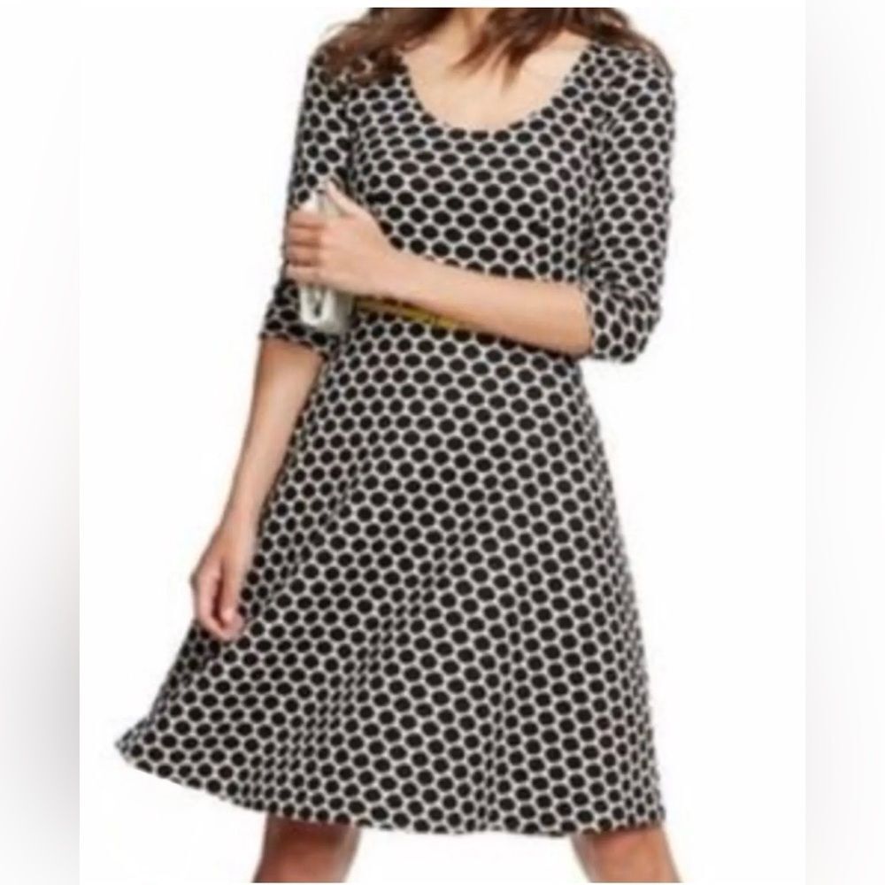 Boden Pattern Dress Black and White Size 4L